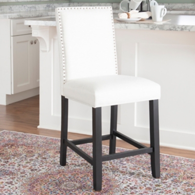 D600000248 Luna Stewart Counter Height Bar Stool, White sku D600000248