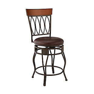 Tabitha Four Oval Back Counter Stool, Brown, large