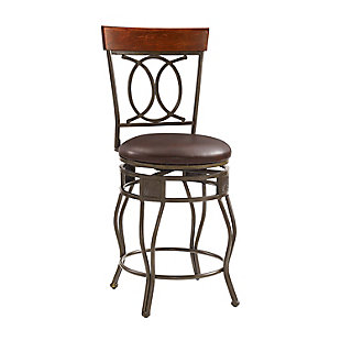 Fortunato O & X Back Counter Stool, Brown, large