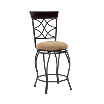 Linon Curves Counter Stool, Brown, large