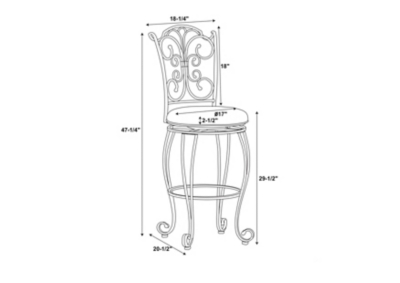 Fabrizzi Gathered Back Bar Stool | Ashley Furniture HomeStore