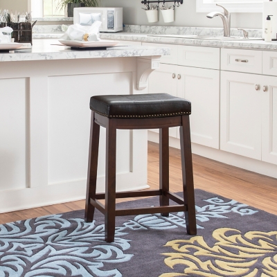 Linon Claridge Counter Stool, Dark Brown, large