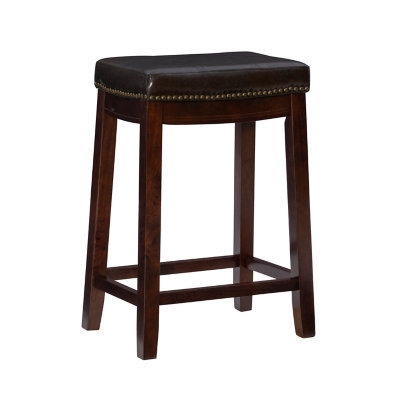 Linon Claridge Counter Stool, Dark Brown, large