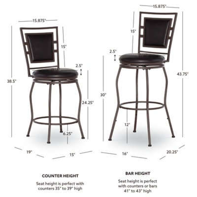 Linon Townsend Set of 3 Adjustable Stools, , large