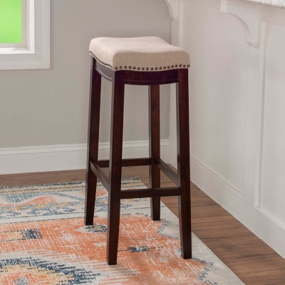 Claridge Backless Bar Stool, Beige