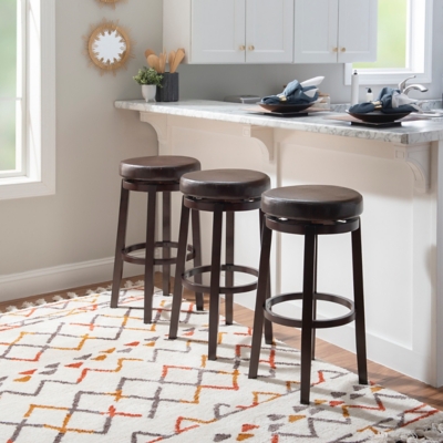 Linon Maya Bar Stool, Dark Brown, large