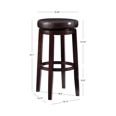 Linon Maya Bar Stool, Dark Brown, large
