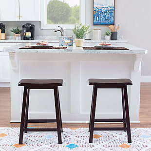 Saddle Counter Stool, Dark Brown, rollover