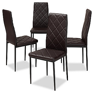 Faux Leather Upholstered Dining Chair (Set of 4), Espresso, large