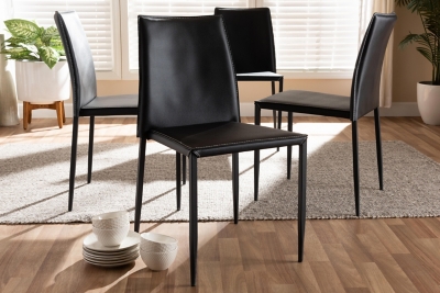 D600000374 Baxton Studio Dining Chairs (Set of 4), Black sku D600000374