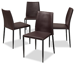 Faux Leather Upholstered Dining Chair (Set of 4), Espresso, large