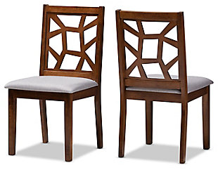 Asymmetrical Modern Dining Chair (Set of 2), Walnut/Ash, rollover