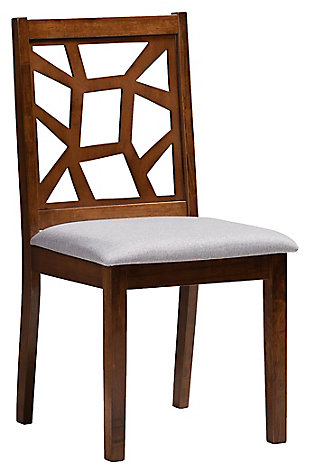 Asymmetrical Modern Dining Chair (Set of 2), Walnut/Ash, large