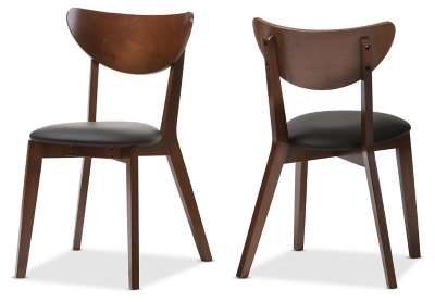 D600000383 Baxton Studio Dining Chairs (Set of 2), Walnut/Bla sku D600000383