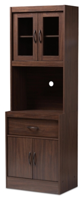 Modern Kitchen Cabinet and Hutch, Walnut, large