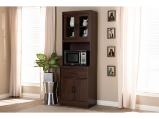 Baxton Studio Kitchen Cabinet with Hutch