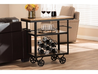 Baxton Studio Rolling Mobile Serving Cart