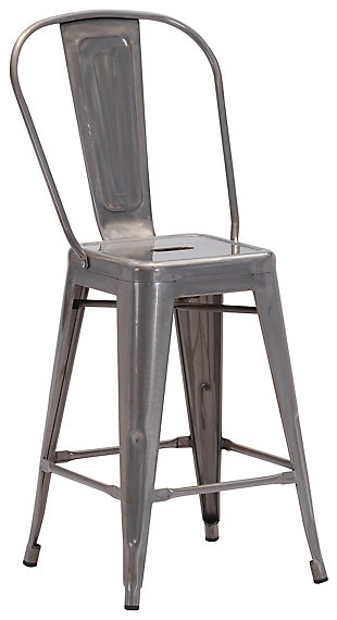 Stout Counter Height Bar Stool (set Of 2), Gray, rollover