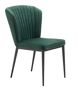 Toriano Velvet Dining Chair (set Of 2), Green, large