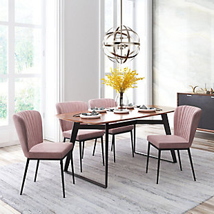 Erika Home Broxburn Dining Chair Set, Pink, rollover