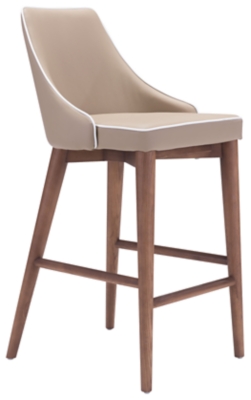 Santi Leatherette Counter Height Bar Stool, Beige, large