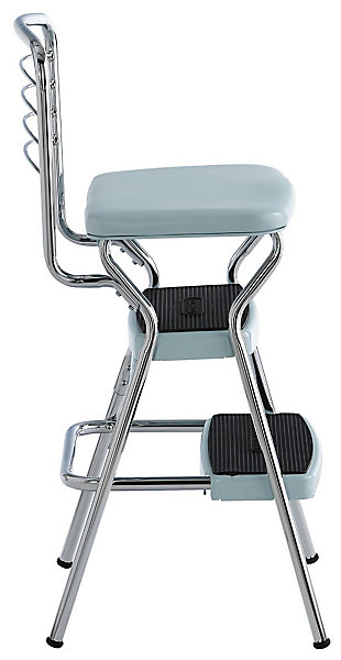Cosco Retro Step Stool with Flip-Up Seat, Teal, large