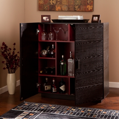 Real wood bar online cabinet