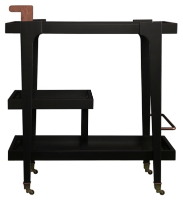 SEI Mid-Century Modern Bar Cart, Black, rollover
