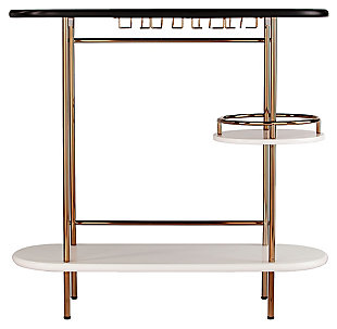 SEI Bar Table with Glassware Storage, , large