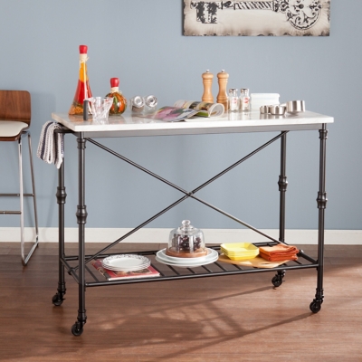 SEI Industrial Kitchen Island, , rollover