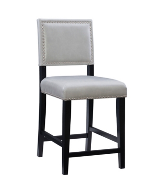 Linon Arden Counter Stool, Charcoal Gray/Black, large