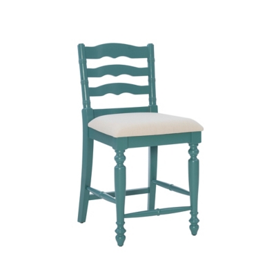 Linon Meritt Backless Counter Stool, Antique Blue, large