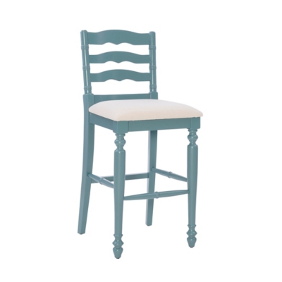 Linon Meritt Backless Bar Stool, Antique Blue, large