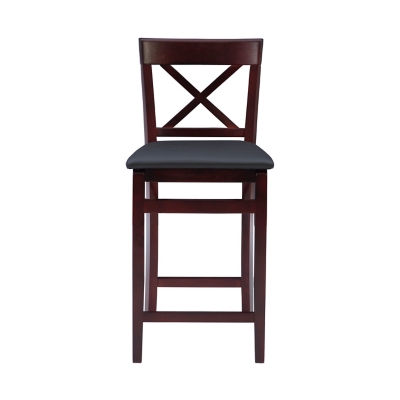 Linon Shae X Back Folding Counter Stool, Merlot, large