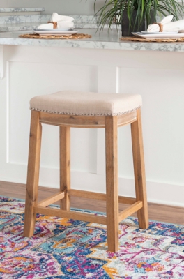 Linon Perry Counter Stool, Rustic Brown, large