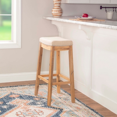 Linon Perry Bar Stool, Rustic Brown, rollover