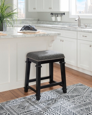 Linon Kennedy Backless Counter Stool, Black, rollover