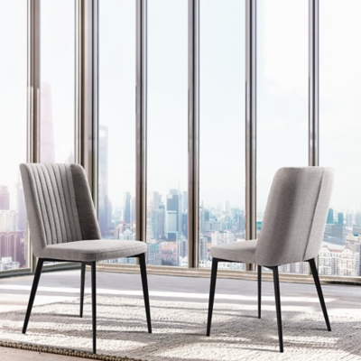Maine Maine Dining Chair Set of 2, Gray, rollover