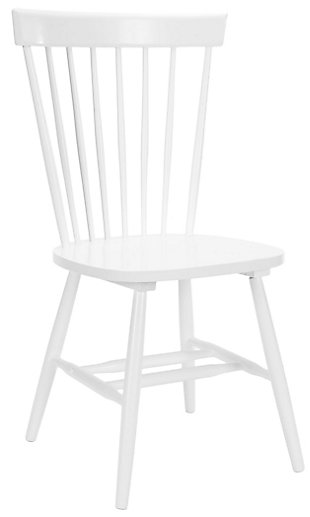The Robbin chair takes its cues from the classic American country home style but strips away any excess ornamentation Clean lines, simple lines and fresh colors update this airy addition to casual dining rooms.Dust regularly with a soft, dry cloth. Never use oiled or treated cloths on lacquered finishes. Some finishes can be wiped with a damp (not wet) cloth, followed at once by rubbing with a dry cloth to remove fingerprints and smudges. For persistent spots, gently clean with a soft cloth and a solution of water and mild soap, make sure to wipe dry. Use adhesive felt pads, coasters and placemats to protect your furniture. | Sold as a set of two