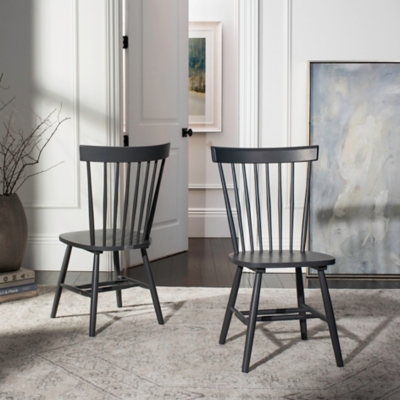 Robbin 17" Spindle Dining Chair (Set of 2), Charcoal Gray, rollover