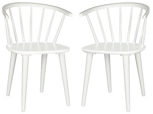 Saddle 18" Curved Spindle Side Chair (Set of 2), White, large