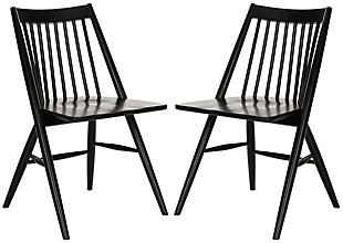 Ava 19" Spindle Dining Chair (Set of 2), Black, large