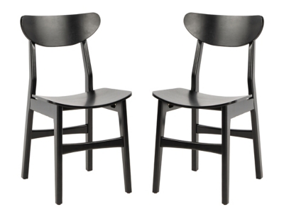 Boyle Mid Century Modern Dining Chair (Set of 2), Black, large