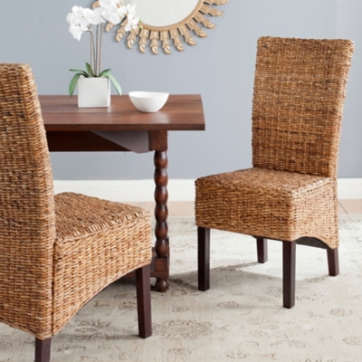 Safavieh Lombardi Side Chairs (Set of 2), Natural/Dark Brown