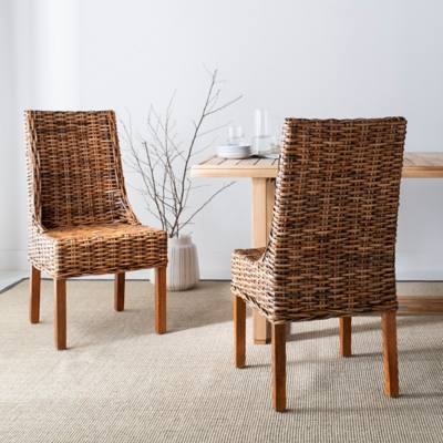 Safavieh Posano 18 Rattan Arm Chair Set Of 2 Ashley Furniture Homestore