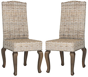 Tintori 18" Wicker Dining Chair (Set of 2), White Wash, large