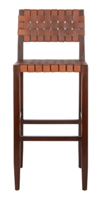 Valria Woven Leather Barstool, , large