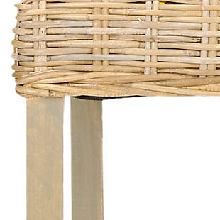 Equally at home in country, coastal or traditional interiors, the Porto Barstool offers a taste of the islands with its weathered light oak woven Kubu rattan seat and straight-legged charm. With its sturdy Mango wood frame, the Porto will provide functional fashion for your indoor seating at bar, counter or pub table. No assembly required.Dust regularly with a soft, dry cloth. Never use oiled or treated cloths on lacquered finishes. Some finishes can be wiped with a damp (not wet) cloth, followed at once by rubbing with a dry cloth to remove fingerprints and smudges. For persistent spots, gently clean with a soft cloth and a solution of water and mild soap, make sure to wipe dry. Use adhesive felt pads, coasters and placemats to protect your furniture. | 0