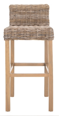 Porto Rattan Bar Stool, Antique Gray, large