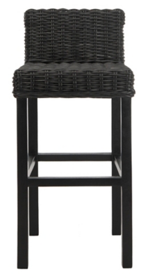 Porto Rattan Bar Stool, Black, large